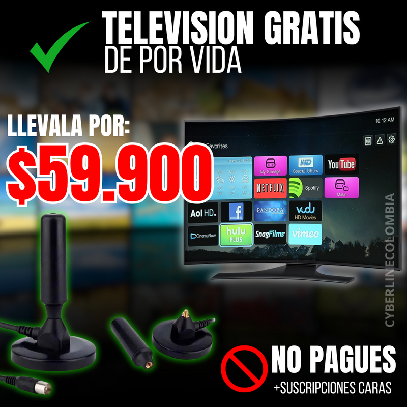 Antena Portátil TDT 4K UHD 2025 - Obtén canales ilimitados De Por Vida