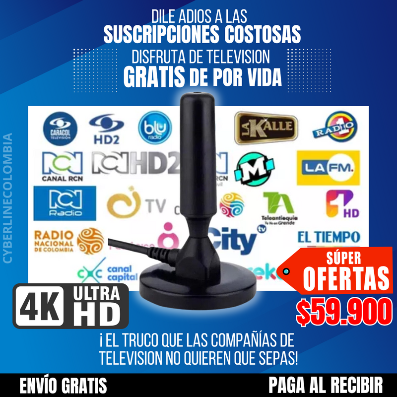 Antena Portátil TDT 4K UHD 2025 - Obtén canales ilimitados De Por Vida