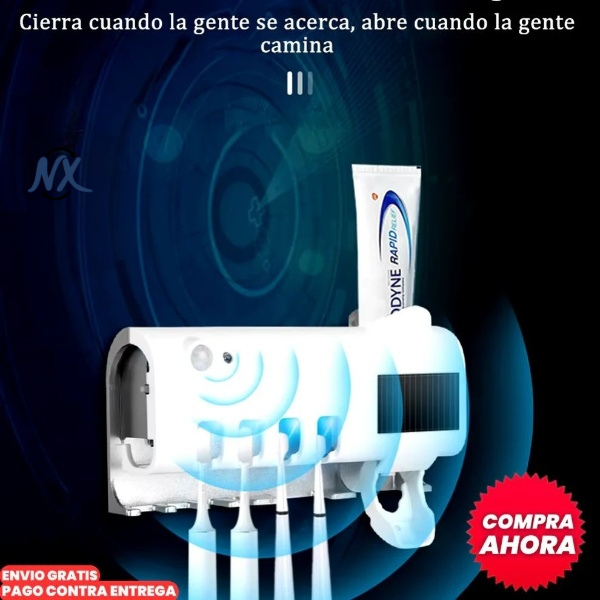 Portacepillos Esterilizador UV con Dispensador de Crema Dental | SteriClean Pro®